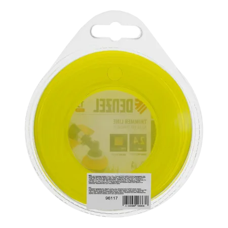 Леска для триммера DENZEL Flex Сord 96116, 2.4 мм x 15 м, квадратная, блистер