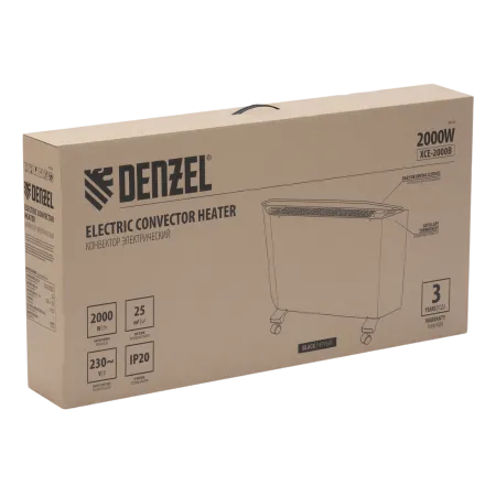 Конвектор электрический DENZEL XCE-2000 B, 230 В, 2000 Вт, X-образный нагреватель