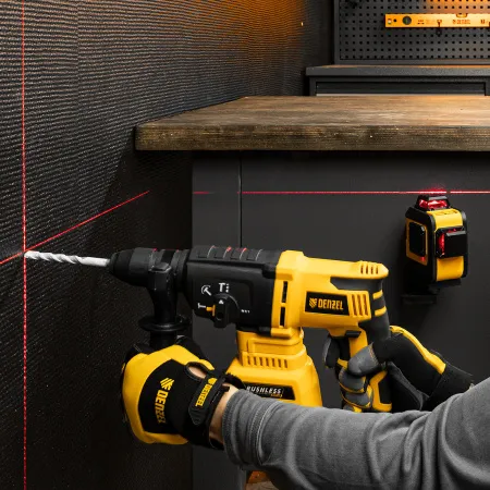 Лазерный уровень DENZEL LX 360-2 Red, 30 м, 635 нм, Li 2800 мАч, 5/8 дюйм