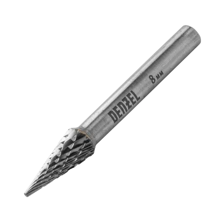 Борфреза по металлу DENZEL твердосплавная, коническая, тип-M, 8 мм