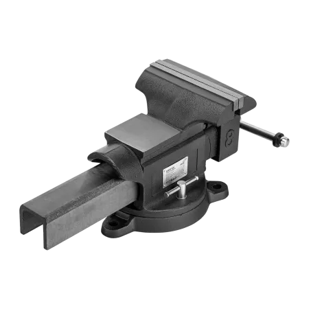 Тиски слесарные DENZEL BVH-200, 200 мм, поворотные, стальная направляющая, с наковальней