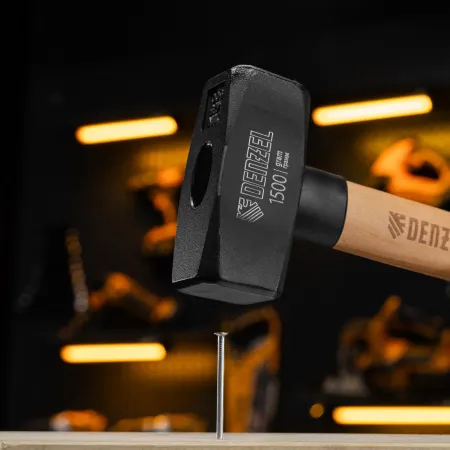 Кувалда DENZEL 1500 г, кованая головка, буковая рукоятка