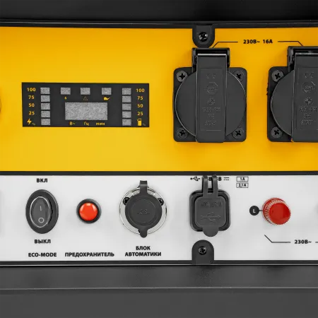Генератор инверторный DENZEL GS-7500iFEA, 7,5 кВт, 230 В, открытый корпус, электростартер, ATS