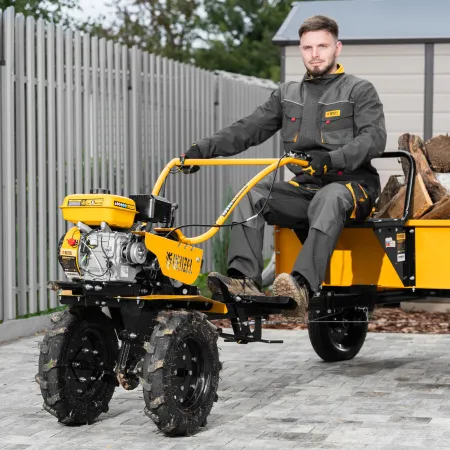 Мотоблок DENZEL DPT-370S, 7 л.с., ремен.сцеп, фрез 3х4, ШОМ, передачи 3В/1Н