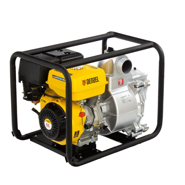 Мотопомпа бензиновая DENZEL PX-80D, 15 л.с, 3, 1500 л/мин, глубина 8 м, напор 30 м