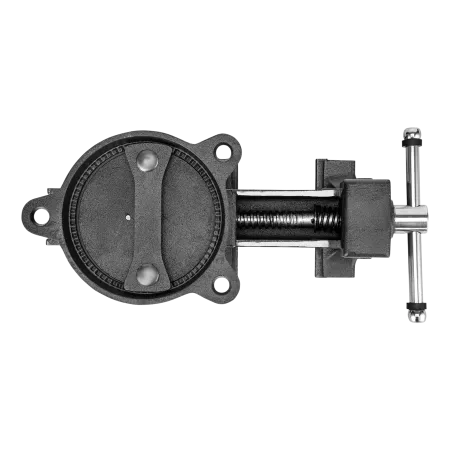 Тиски слесарные DENZEL BVH-125, 125 мм, поворотные, стальная направляющая, с наковальней