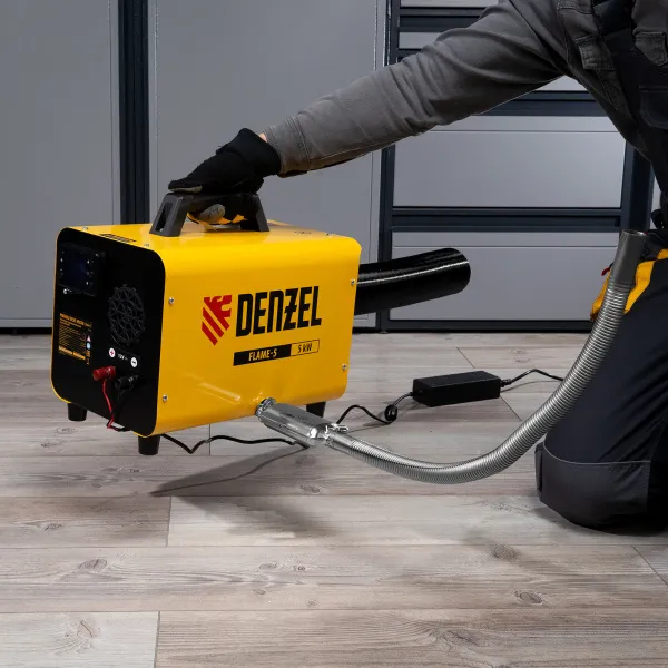 Дизельная тепловая портативная пушка DENZEL Flame-5, 5кВт, 300м3/ч, непр.наг., циф. терм.