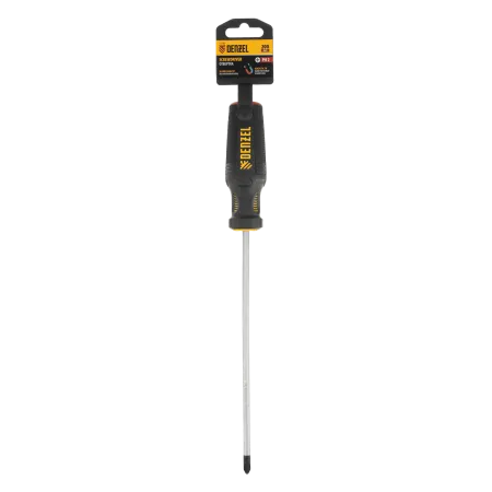 Отвертка DENZEL PH2х200 мм, CrV, трехкомпонентная рукоятка
