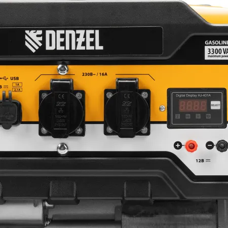 Генератор бензиновый DENZEL PS-33E, 3.3 кВт, 230В, 15 л, электростартер