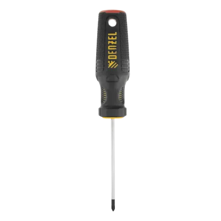 Отвертка DENZEL PH0х75 мм, CrV, трехкомпонентная рукоятка