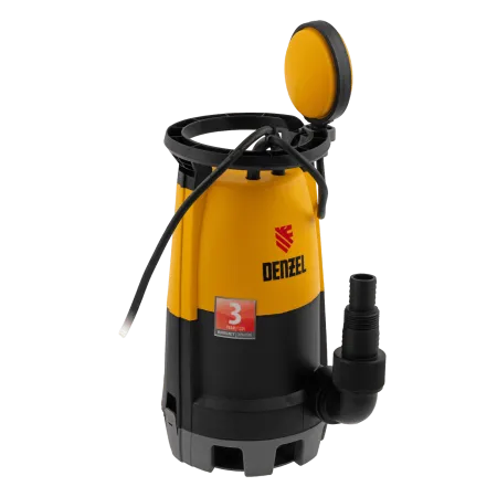 Дренажный насос DENZEL DP600S для чистой и грязной воды, 600 Вт, напор 7 м, 13000 л/ч