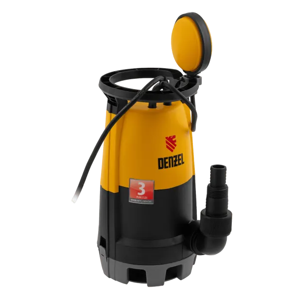 Дренажный насос DENZEL DP600S для чистой и грязной воды, 600 Вт, напор 7 м, 13000 л/ч