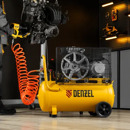 Компрессор воздушный DENZEL BCI2300/50, 2.3 кВт, ременный привод, 50 литров, 400 л/мин