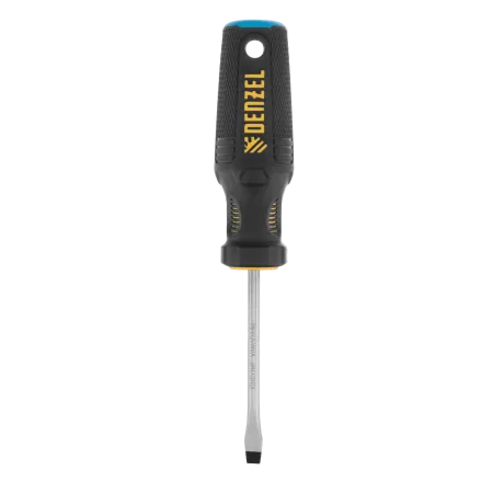 Отвертка DENZEL SL5x75 мм, CrV, трехкомпонентная рукоятка