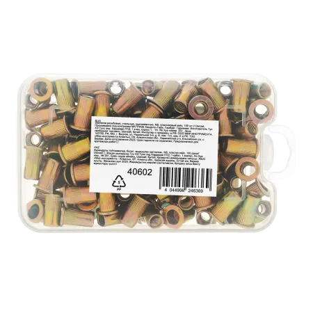 Заклепки резьбовые DENZEL стальные, оцинкованные, М5, пластиковый кейс, 100 шт.