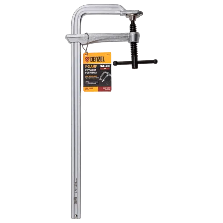 Струбцина DENZEL F-образная, 120x400мм, кованая