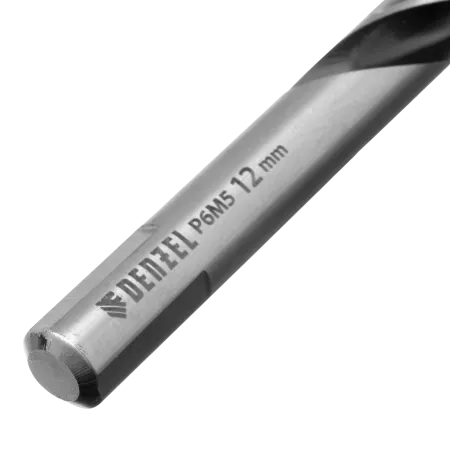 Сверло спиральное по металлу DENZEL 12 x 151 мм, Р6М5, Golden Tip, многогранная заточка