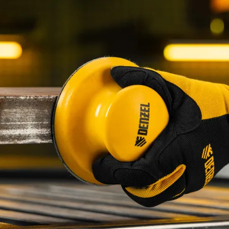 Брусок для шлифования, круглый DENZEL, 125 мм, с "липучкой