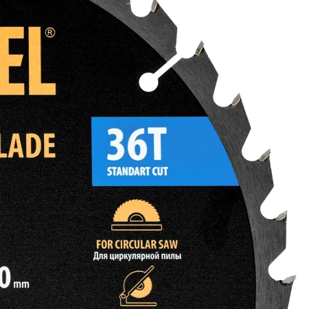 Пильный диск по дереву DENZEL ф255 х 30мм, 36 зубьев