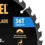 Пильный диск по дереву DENZEL ф255 х 30мм, 36 зубьев