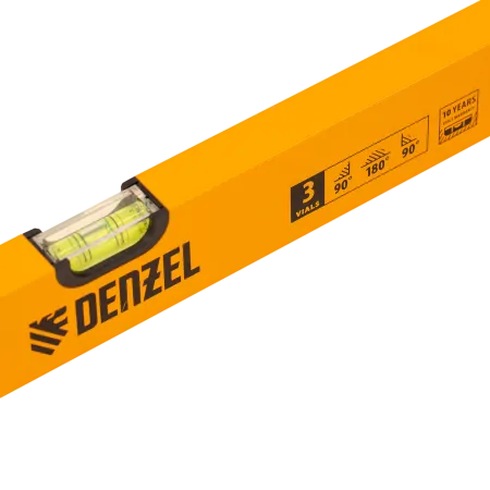 Уровень алюминиевый DENZEL 33685, 1500 мм, 3 глазка, фрезерованный
