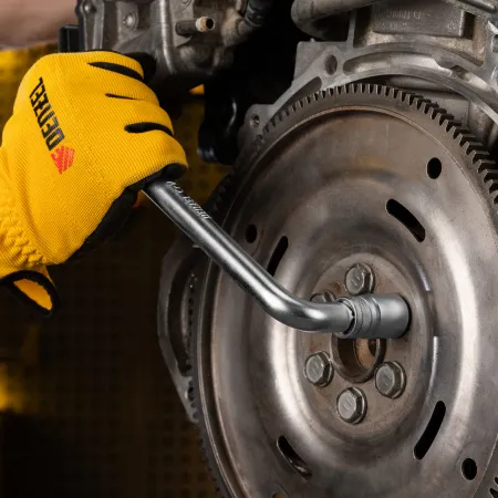 Вороток Г-образный DENZEL 250*50 мм, квадрат 1/2", CrV, матовый хром