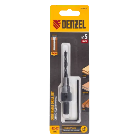 Сверло-зенкер под конфирмат DENZEL 5 мм
