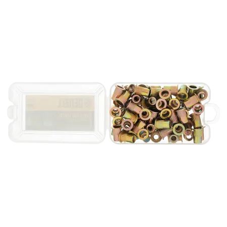 Заклепки резьбовые DENZEL стальные, оцинкованные, М6, пластиковый кейс, 70 шт.