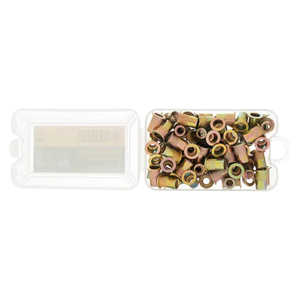 Заклепки резьбовые DENZEL стальные, оцинкованные, М6, пластиковый кейс, 70 шт.