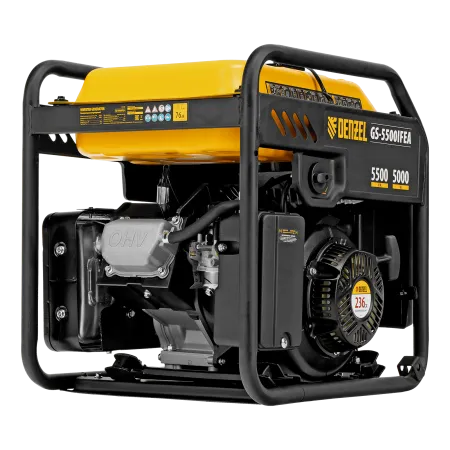 Генератор инверторный DENZEL GS-5500iFEA, 5,5 кВт, 230 В, открытый корпус, электростартер, ATS