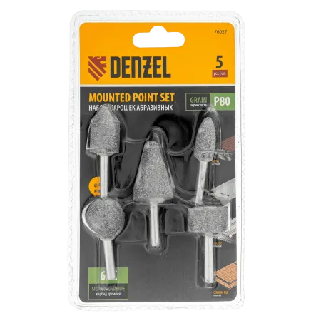 Набор шарошек DENZEL для дрели (ПШМ), 5 шт