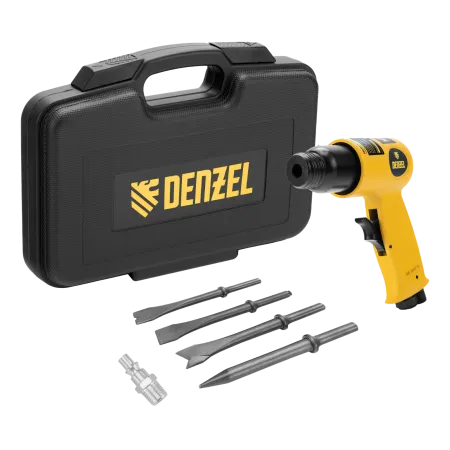 Пневматический молоток DENZEL НР4500 + набор насадок, 113 л/мин, 4500 уд/мин
