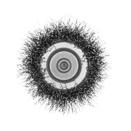 Щетка для дрели DENZEL, 75 мм, Чашка, со шпилькой, нержавеющая витая проволока