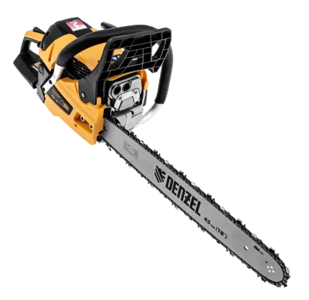 Пила цепная бензиновая DENZEL DS-5218, шина 45 см, 52 см3, 3 л.с, шаг 0,325, 72 звена