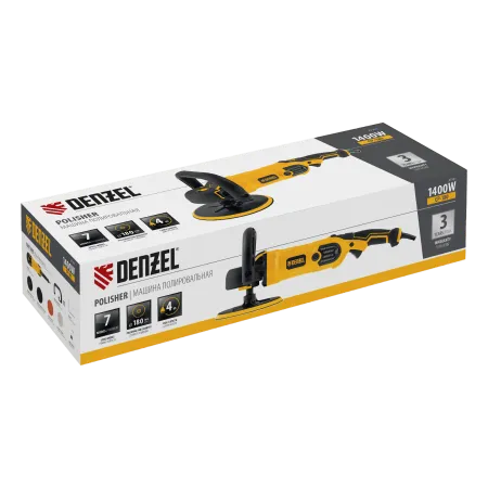 Машина полировальная DENZEL CP-180, 1400 Вт, 180 мм, 0-3000 об/мин