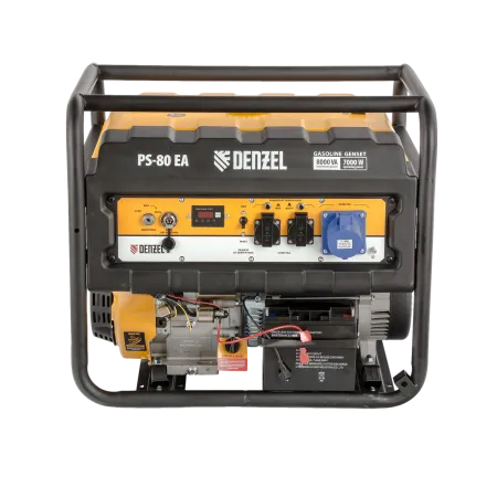 Генератор бензиновый DENZEL PS 80 EA, 8.0 кВт, 230 В, 25 л, электростартер