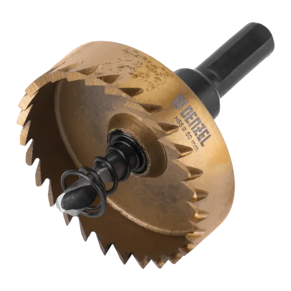 Коронка по металлу DENZEL 724116, 50 мм, HSS, нитридтитановое покрытие