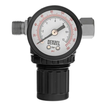 Регулятор давления с манометром DENZEL R1500, 12 бар, 1/4"