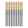 Сверло по металлу DENZEL 2 мм, HSS-Tin, Golden Tip, 10 шт.