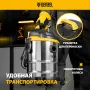 Пылесос строительный DENZEL SVC15, 1200 Вт, бак 15 л, шланг 2 м