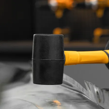 Киянка резиновая DENZEL 225 г, черная, фибергласовая рукоятка c TPR покрытием