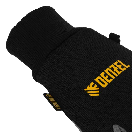 Перчатки универсальные DENZEL, двойные, работа с сенсорным экраном, вязанная манжета, размер 9