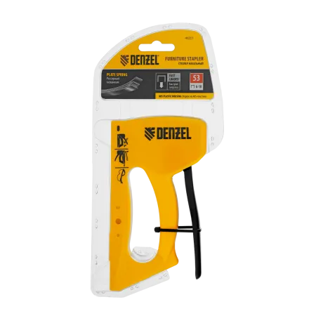 Степлер пластиковый DENZEL скобы в комплекте, тип 53, 6-10 мм