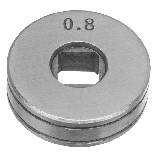 Подающий ролик DENZEL V профиль под стальную проволоку 0,8-1мм, посадка квадрат, 2 шт