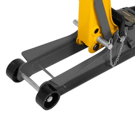 Домкрат гидравлический подкатной с фиксатором DENZEL 2,5 т, 85-385 мм