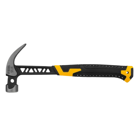 Молоток-гвоздодер DENZEL 450 г, цельнокованый,боек с магнитом, двухкомп. обрезин. рук-ка