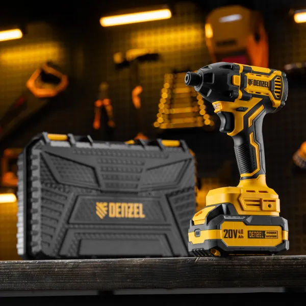 Винтоверт ударный аккумуляторный бесщет. DENZEL CIDH-BL-20-270, Li-Ion, 20 В