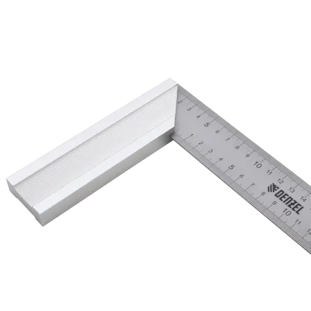 Угольник DENZEL 32396 250 мм, нержавеющая сталь, градуировка, алюминиевое основание