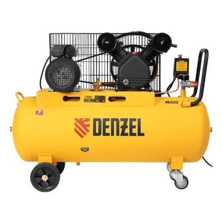 Компрессор воздушный DENZEL BCV2200/100, 2.2 кВт, ременный привод, 100 литров, 370 л/мин