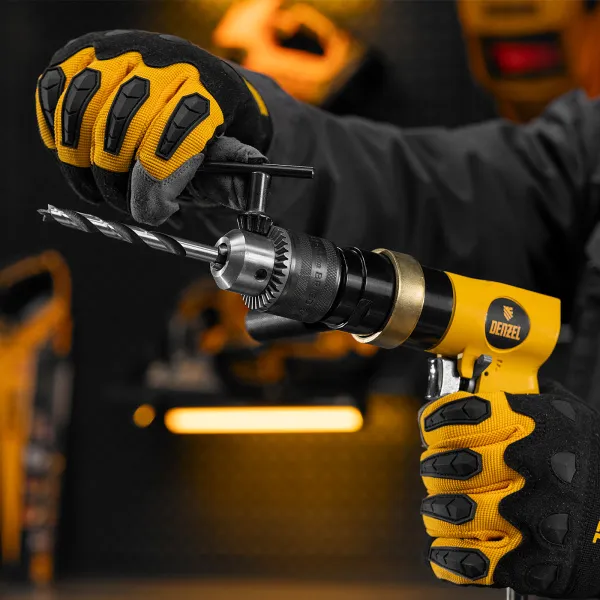 Дрель пневматическая DENZEL PD500, 500 об/мин, 114 л/мин, 13 мм